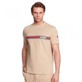 Camiseta Logo Todo Sobre Guess Jamey Beige Regular Fit S