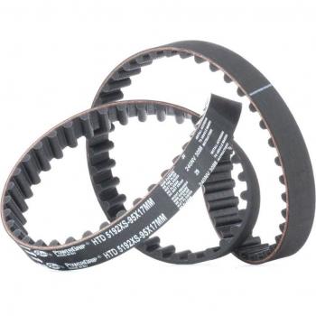 Correa dentada GATES Timing Belt 5192XS - Correa de distribución, longitud: 5192 mm, ancho: 25 mm, número de dientes: 114, material: goma reforzada con fibra sintética, resistencia a
