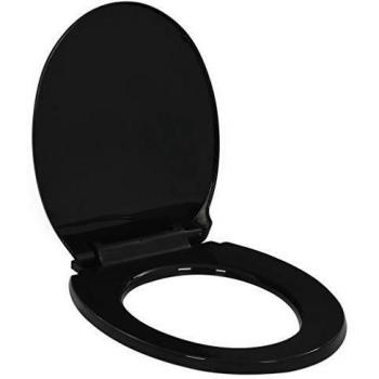 vidaXL Soft-close Toilet Seat with Quick-release Design Black