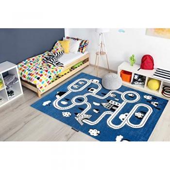 Alfombra Infantil Petit Ciudad Calle Azul 140x190 cm