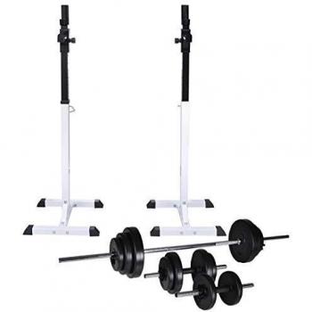 vidaXL Soporte Musculación Barra Mancuerna 30,5kg Pesa Ejercicio Entrenamiento