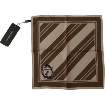 Dolce & Gabbana Brown Stripes DG Logo Square Men's Handkerchief Scarf