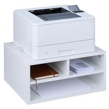 Soporte de Impresora para Escritorio, 3 Compartimentos, Estante Organizador, Almacenamiento de Papel, 22.5 x 47 x 40 cm, Blanco
