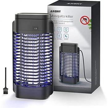 ARORY Lámpara Antimosquitos Eléctrico UV 18W, 1800V LED Mosquito Lámpara Trampa con IPX4 Impermeable, Mosquito Killer Lámpara con Cepillo Limpio, para Interiores y Exteriores, 80m²