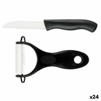 Cortador y Pelador de Verduras KINVARA - Negro - Cerámica - Incluye Pelador de Fruta