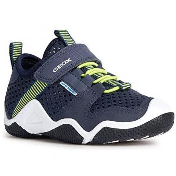 Zapatillas Geox Jr Wader para Niños - Azul Marino y Verde, Cómodas y Transpirables