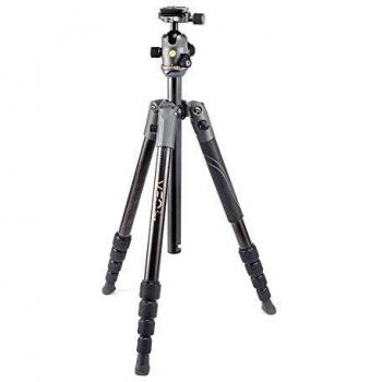 Vanguard Veo 2 235CB - Trípode de viaje carbono, rótula de bola, 145cm, 6kg, color negro y gris