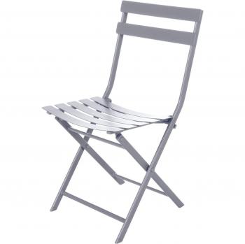 Sillas Hesperide Plegables Grises Cuarzo para Jardín y Comedor - Juego de 4 sillas, dimensiones 52x51x81 cm, color gris