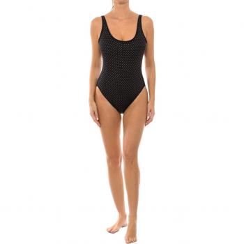 Bañador clásico de una pieza con escote redondo y tachuelas Michael Kors negro para mujer