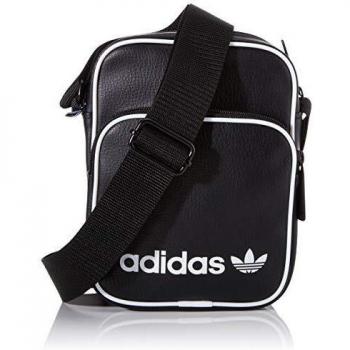 Adidas Unisex's Mini Vintage Messenger Bag, Black, 15 cm x 20 cm x 9 cm