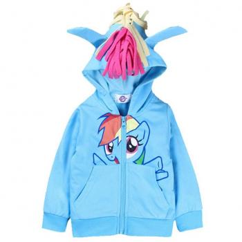 MissFox Niñas Cremallera Sudadera Con Capucha De Rainbow Dash Con Crin A 110CM