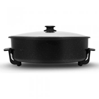Grill Cazuela Eléctrica Sogo SS-10106, 1500W, diámetro 42 cm, acabado de piedra negro
