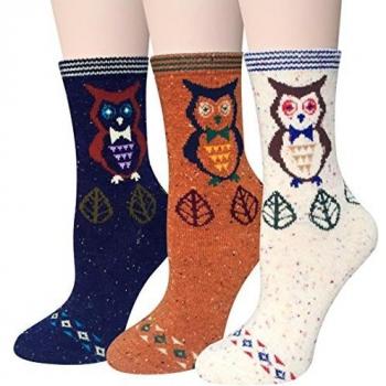 Calcetines Mujer Chica Calcetín Invierno Cálido Lana suave Grueso Gato Lindo 3paia