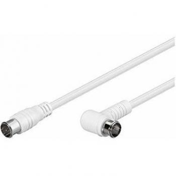 Cable Antena SAT 2,5m, F-Rápido a F-Rápido, Doble Pantalla, 80 dB