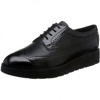 Geox D Blenda C, Zapatos de Cordones Brogue Mujer, Negro