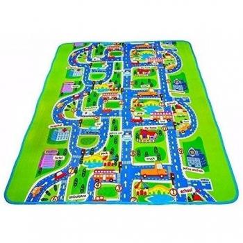 MABOSHI - Alfombra infantil para jugar, diseño Ciudad