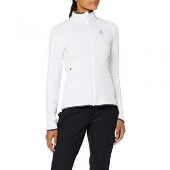 Odlo Midlayer Full Zip Carve Ceramiwarm-White, Jersey de Mujer, M