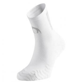 Lurbel Pista Four Calcetines Medios Blanco, calcetines de running sin costuras, unisex, alto, transpirable y anti-olor (S (36-38))