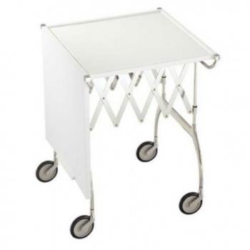 Kartell Battista 0446003 Carrito, Blanco/Cromo, 100 x 69 x 30 cm