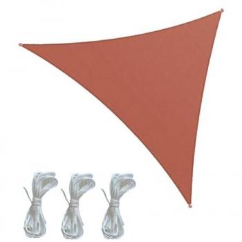 Toldo Vela Impermeable Rojo 5x5x5 m de Poliéster con Estructura de Acero - Modelo Rebecca Mobili Palma