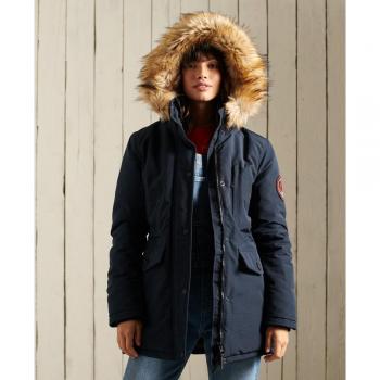 Superdry Women's Everest Parka Jacket with Faux Fur Hood in Eclipse Navy