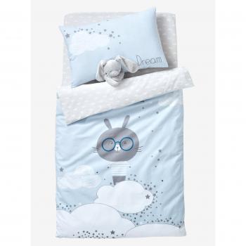 Vertbaudet Sábana bajera para bebé Nube de Sueño Gris/Blanco 60
