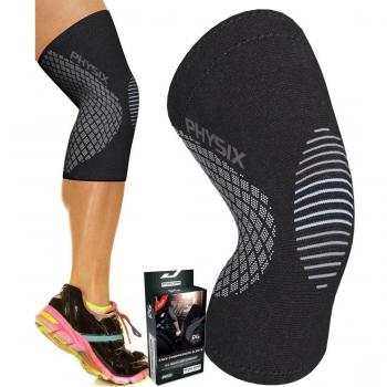 Physix Gear Knee Support Brace - Premium Recovery & Compression Sleeve For Meniscus Tear, ACL, MCL Running & Arthritis - Best Neoprene Stabilizer Wrap for Crossfit, Squats & Workouts