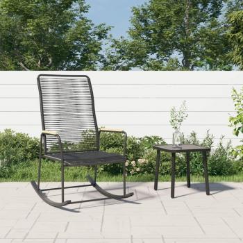 vidaXL Black Garden Rocking Chair 59x79.5x104 cm PVC Rattan