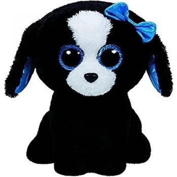 TY- Peluche, juguete, Color negro/blanco, 15 cm