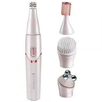 Remington Smooth & Silky EP7070 - Kit de Cuidado Facial, Depiladora Facial Femenina, Incluye Cabezal de Masaje, Cepillo Limpiador y Minilápiz, Rosa Perla