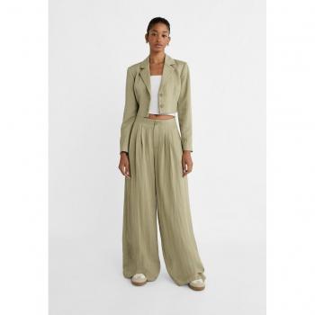 Stradivarius Darted Palazzo Trousers in Khaki
