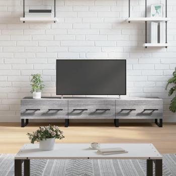 Mueble para TV de madera multicapa gris Sonoma 150x36x30 cm