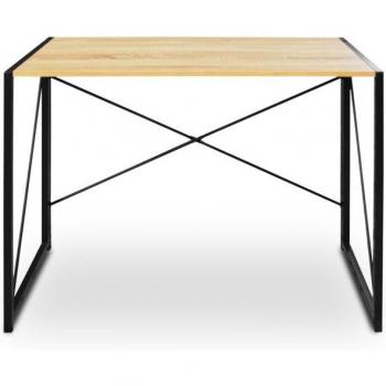 Escritorio Plegable Mc Haus Sharik Loft Negro - Escritorio resistente y estable de madera MDF y acero color negro