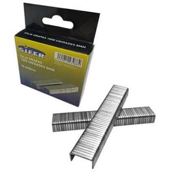 Grapas Galvanizadas Sifer Nº 8 - 10.6x8 mm, Caja de 1000 Unidades