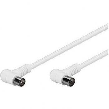 Cable Antena Coaxial 1,5m 80 dB Doble Pantalla Conectores Angulados 90°