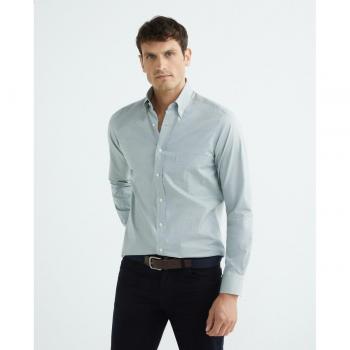 Mirto - Camisa de hombre casual falso liso manga larga