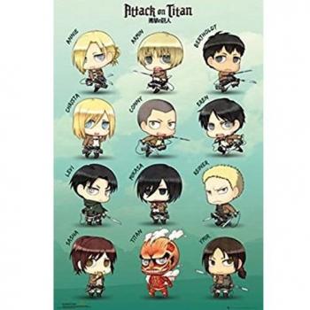 Grupo Erik Editores Attack On Titan Chibi Characters Poster, Sin plastificar