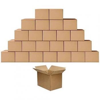 Amazon Brand - Eono Cajas de Carton Corrugado 25,4 x 17,8 x 12,7 cm, para Mundanzas o Almacenaje, Cajitas de Envios de Paquete o Embalaje, Marrón, Pack de 25