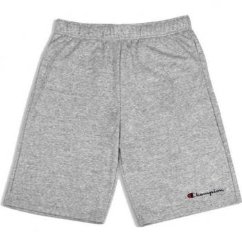 Bermuda Champion para hombre en color gris, tipo pantalón corto, material ligero y transpirable, con cintura elástica y cordón de ajuste, ideal para actividades deportivas y uso diario