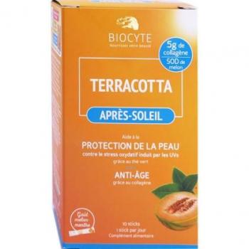 Terracota Después del Sol 10 Sobres - Biocyte, suplemento alimenticio para la piel que ayuda a preparar y mantener el bronceado, con ingredientes naturales como betacaroteno, licopeno y antioxidantes