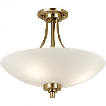 Lámpara de techo Welles, latón antiguo y vidrio, 3 luces, E27