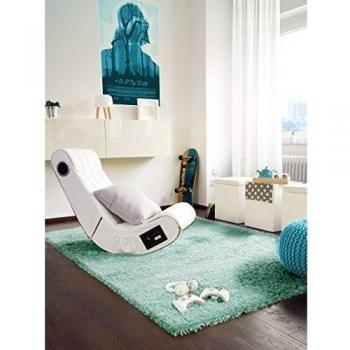 benuta Alfombra Shaggy pelo largo Sophie Turquesa 80x300 cm - Marca de calidad GuT - 70% Polipropileno, 30% Poliéster - Monocolor - Tejido a máquina - Cuarto de estar