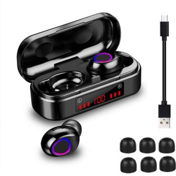 Auriculares Inalámbricos FDGAO TWS Bluetooth V5.0 con Micrófono, Caja de Carga, Impermeables y Deportivos para iOS y Android