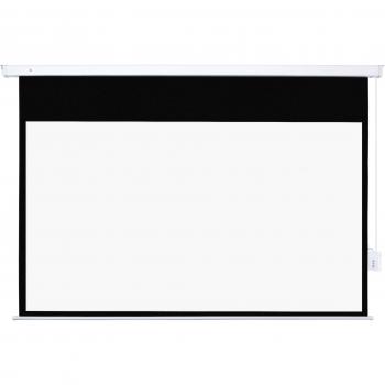 HOMCOM Pantalla de Proyector Eléctrica 100 Pulgadas HD 16:9 Motorizada con Mando a Distancia 253x7,5x168 cm Blanco