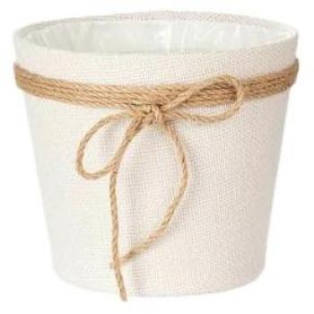 Macetero Blanco de Plástico con Cuerda 18 x 16 cm (24 Unidades)