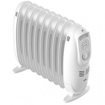 Radiador de Aceite FABRILAMP Irlanda 1200W Blanco 3 Potencias Termostato Regulable 9 Elementos Protección de Seguridad Asa de Transporte 38,2x43x18 cm
