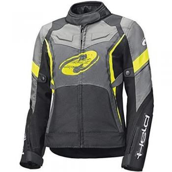 Chaqueta Textil Impermeable para Mujer Held Baxley Top - Negro Amarillo (M)