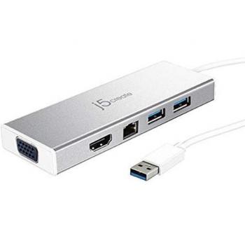 Hub USB j5create JUD380-N Plateado Aluminio