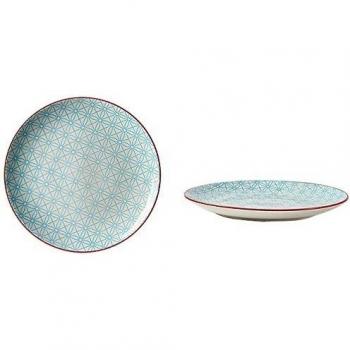 Fill 21336 Juego de 4 gres-Platos, colección Althea, diseño de Flores Azules