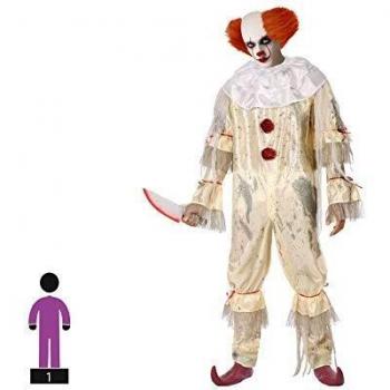 Atosa-53961 Atosa-53961-Disfraz Payaso Sangriento para Hombre Adulto-Talla, Color beige M-L